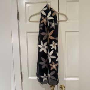 Floral Felt and Silk Scarf